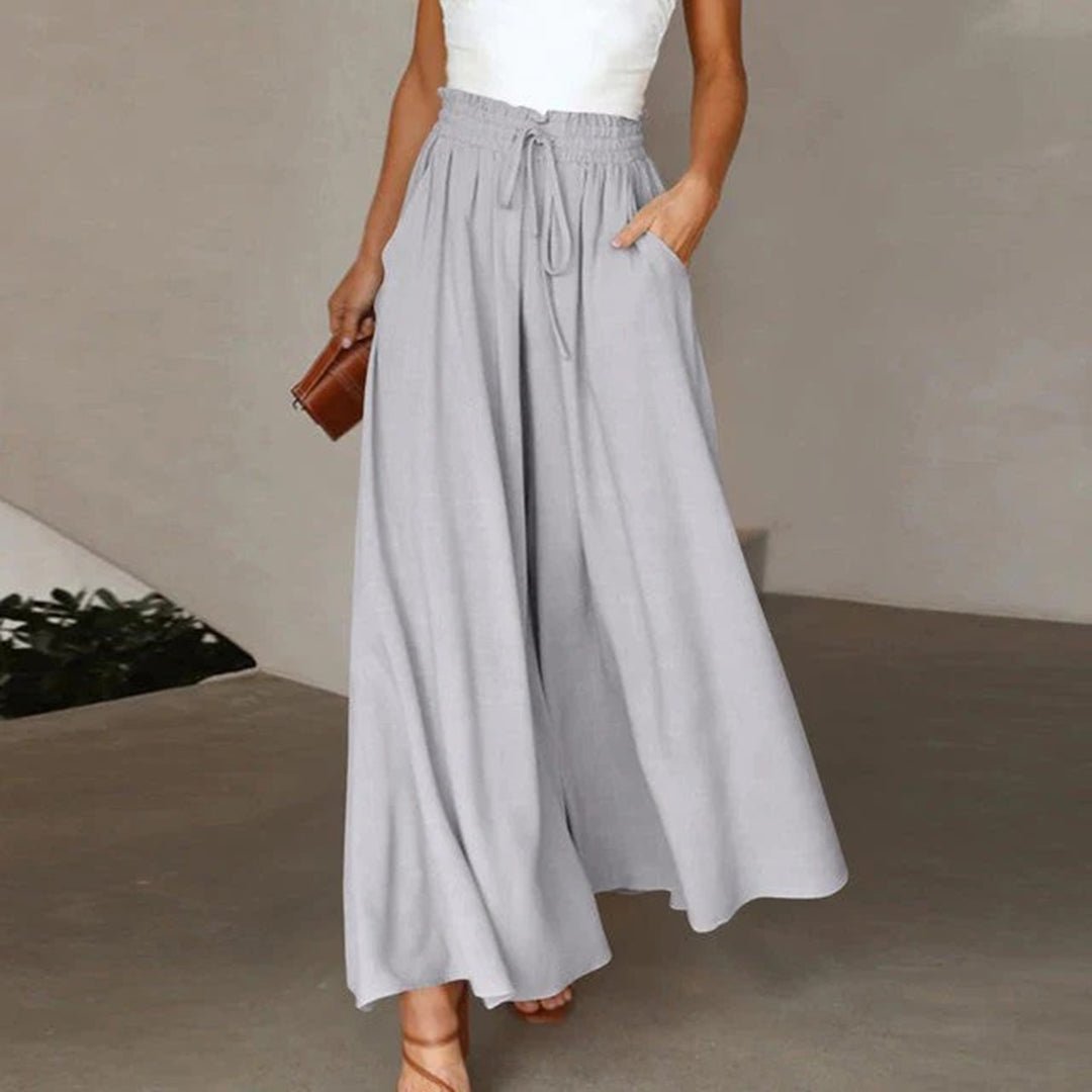 Mairi | Flowing Shirred Waist Palazzo Pantaloni