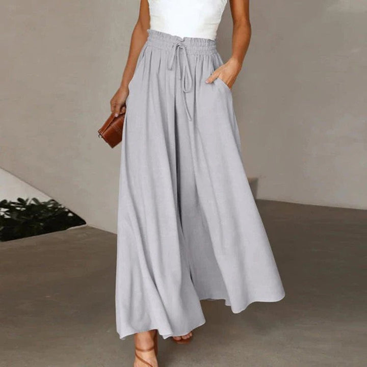 Mairi | Flowing Shirred Waist Palazzo Pantaloni