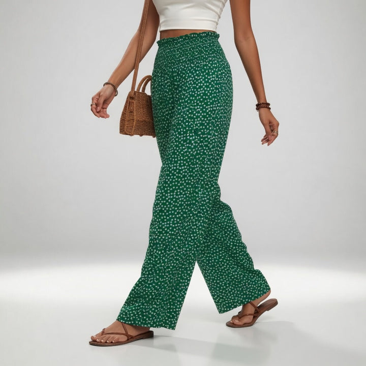 Bindi | Elegante Stampato Gamba Larga Pantaloni for Women