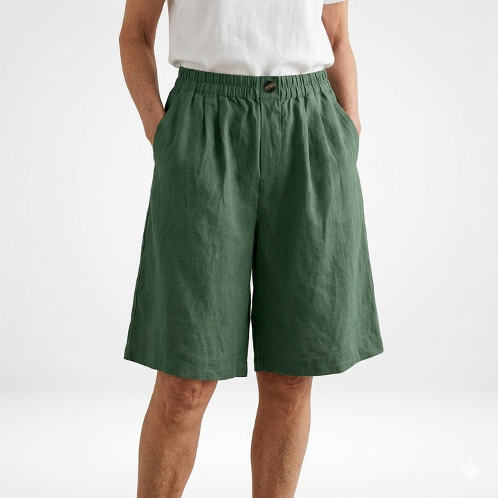 Amberley | Breezy Gamba Larga Lino Shorts with Elastic Waist