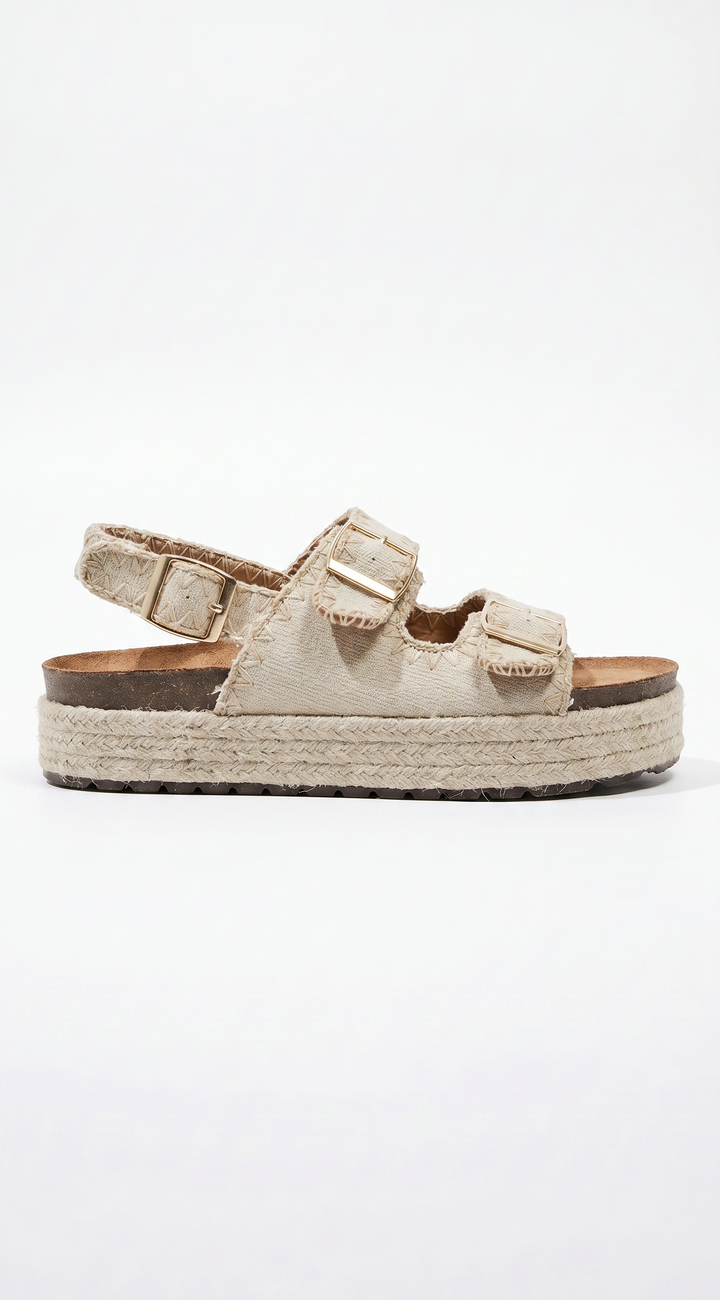 Kerensa | Beige Wedge Sandalo