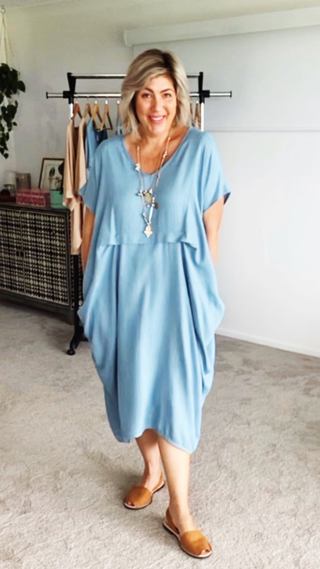 Tabitha | Maxi Abito in Lino Drappeggiato