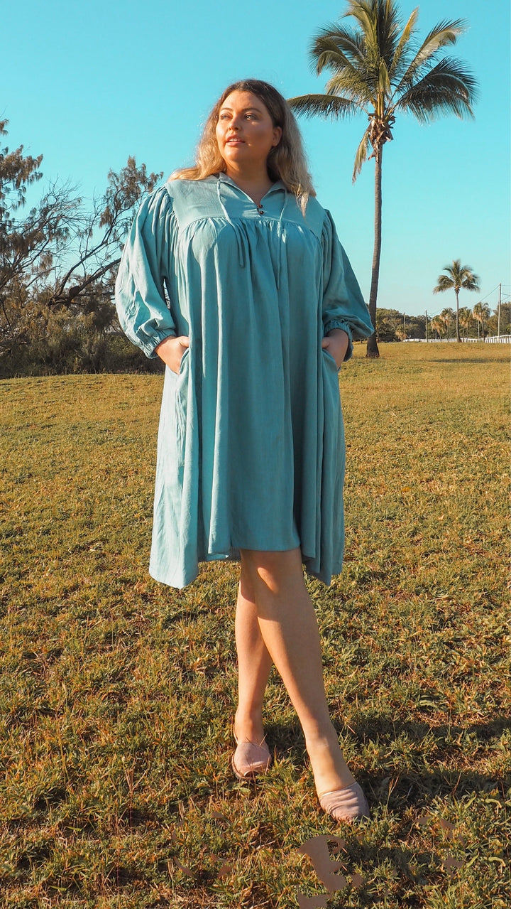 Harriet | Abito in Lino Azzurro