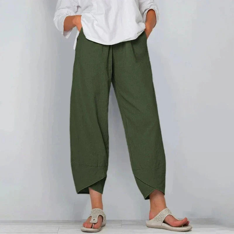 Gilly | Chic Pleated Estate Pantaloni with Pockets
