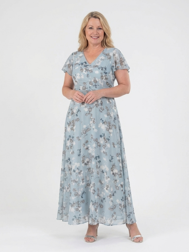 Ismeria | Floreale Chiffon Maxi Abito
