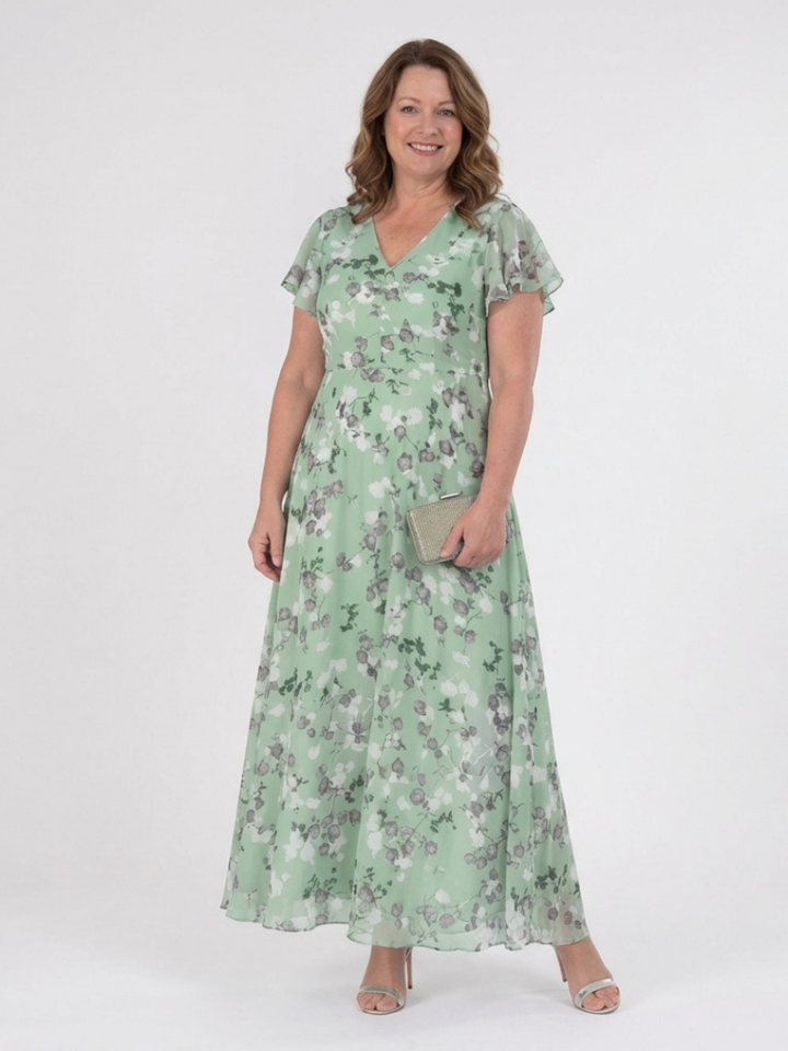 Ismeria | Floreale Chiffon Maxi Abito