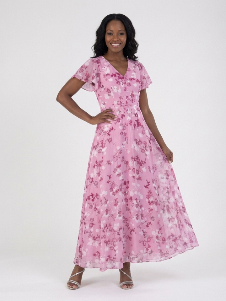 Ismeria | Floreale Chiffon Maxi Abito