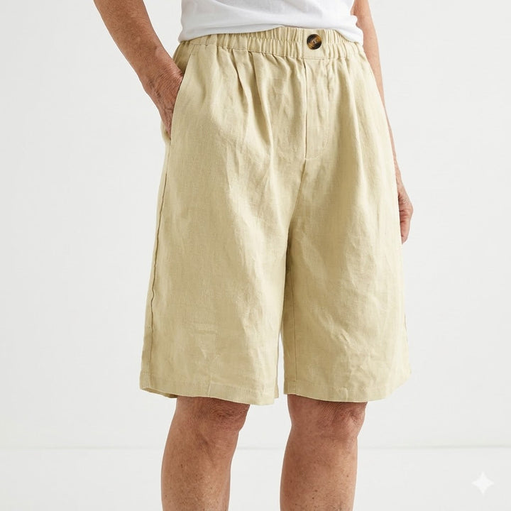 Amberley | Breezy Gamba Larga Lino Shorts with Elastic Waist
