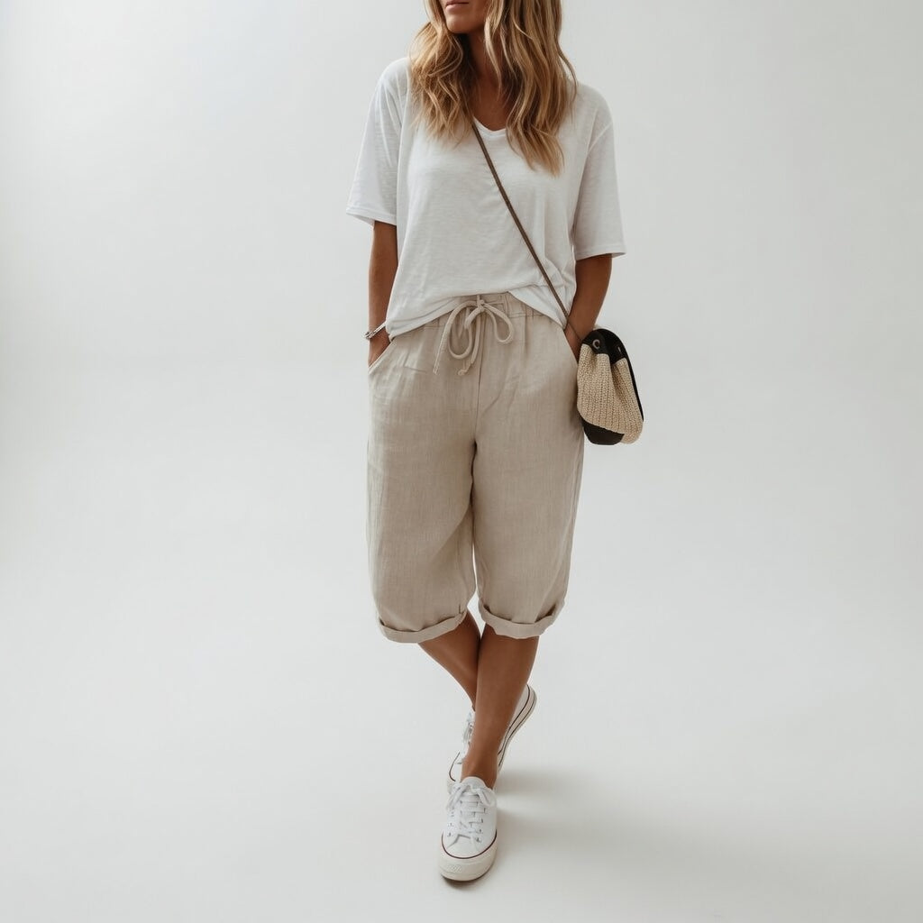 Kasey | Classico Cotone Bermuda Shorts for Women