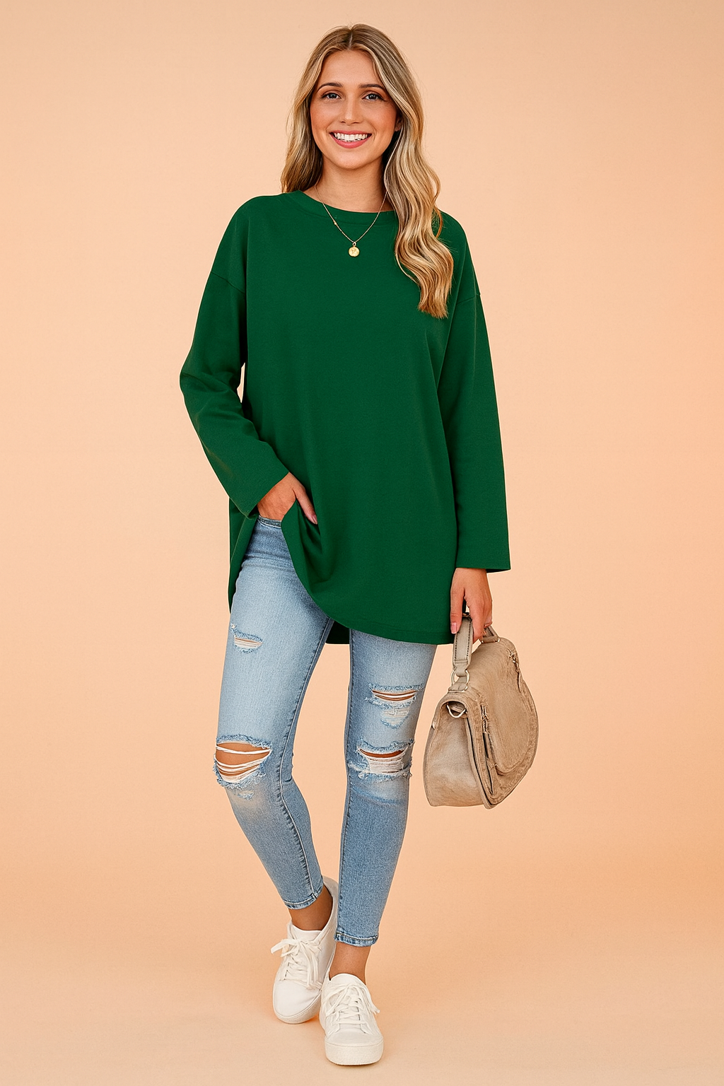 Lexi | Rilassato Manica Lunga Tunic Top