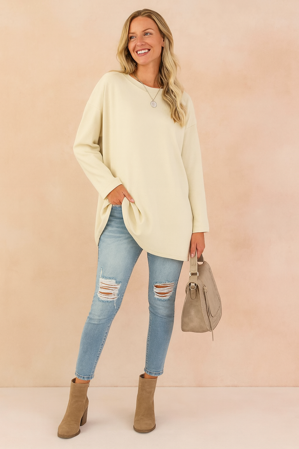 Lexi | Rilassato Manica Lunga Tunic Top