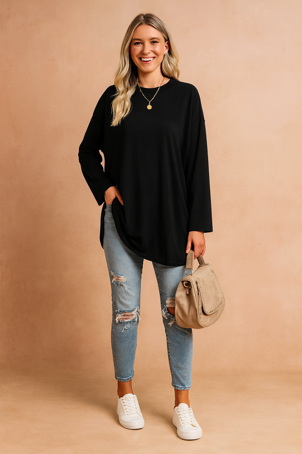 Lexi | Rilassato Manica Lunga Tunic Top