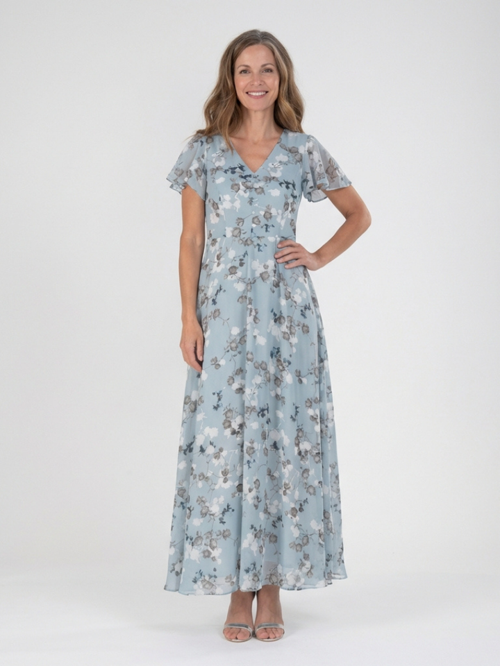 Ismeria | Floreale Chiffon Maxi Abito