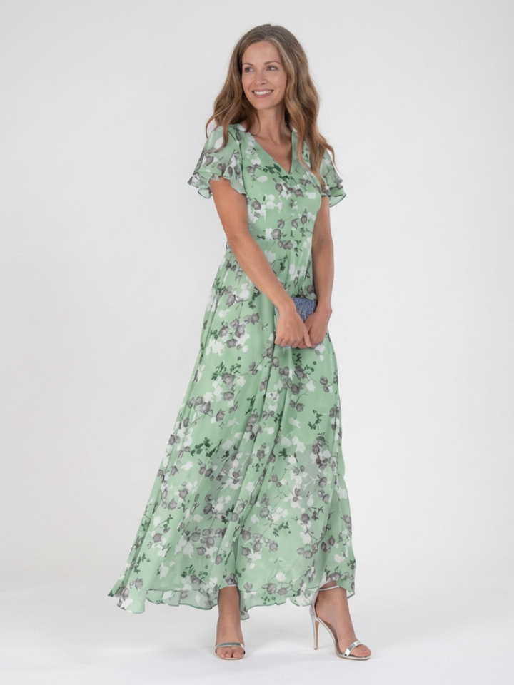 Ismeria | Floreale Chiffon Maxi Abito