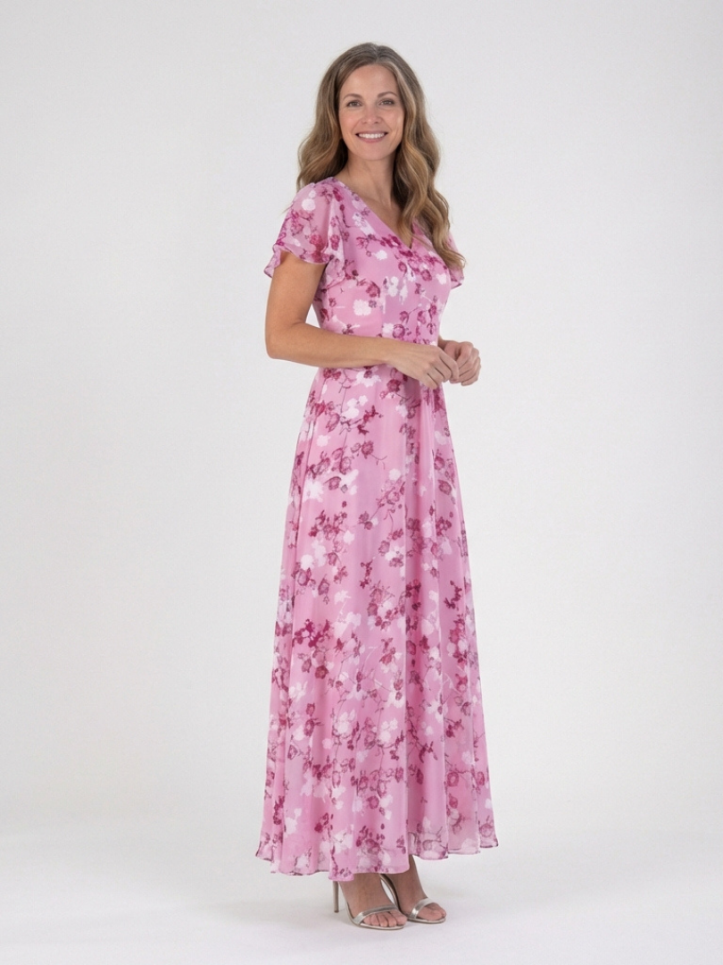 Ismeria | Floreale Chiffon Maxi Abito