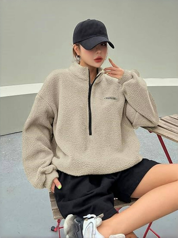 Tallie | Teddy Fleece Half Zip Maglione