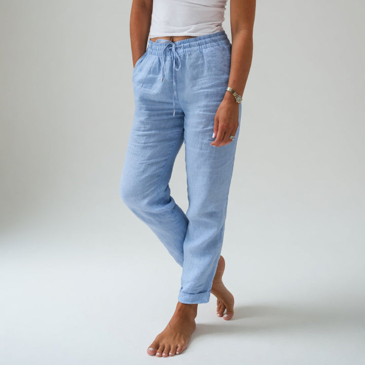 Etta | Rilassato Cotone Gamba Larga Pantaloni with Pockets