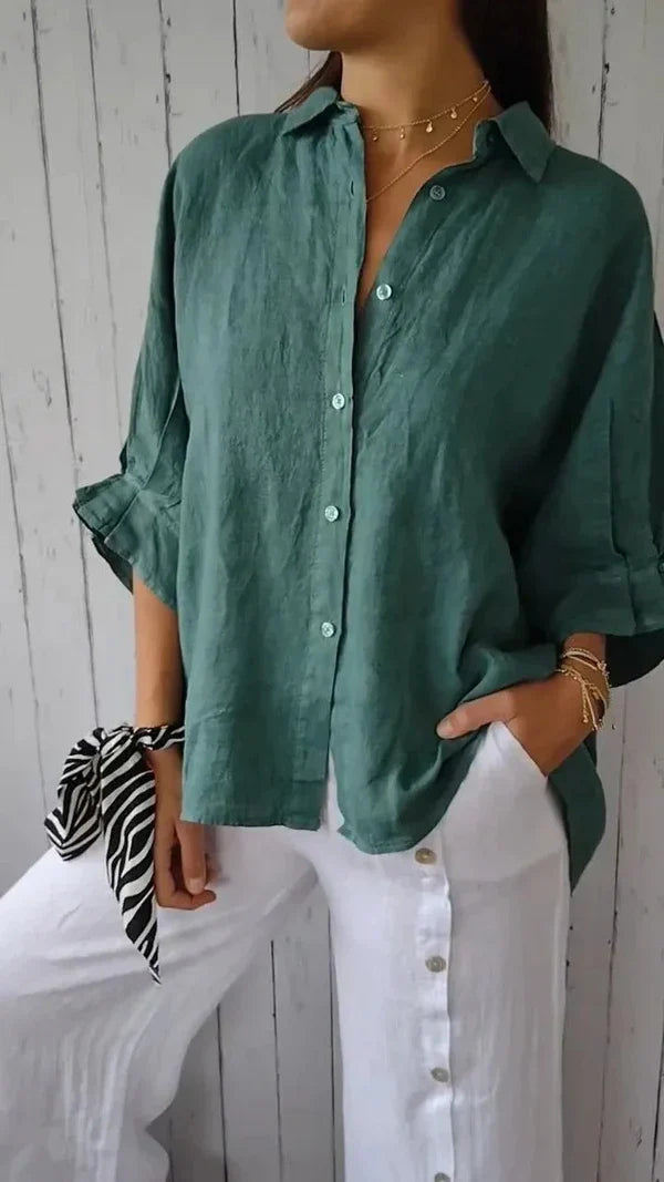 Mimi | Semplice Lino Button Camicia