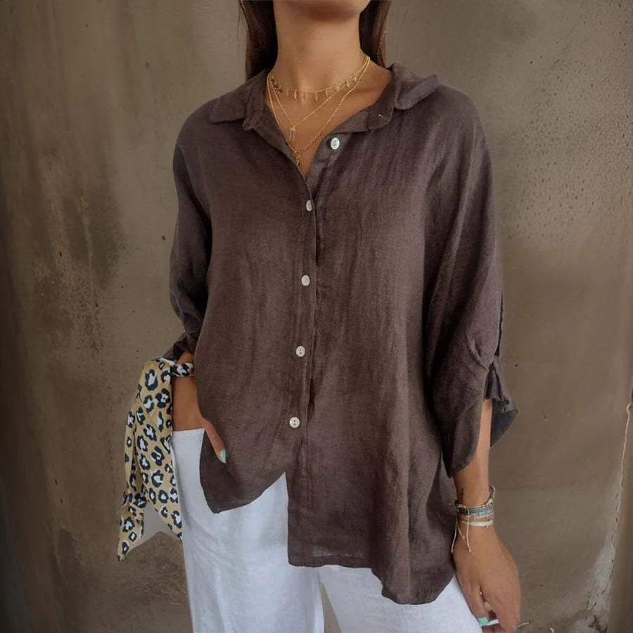 Mimi | Semplice Lino Button Camicia