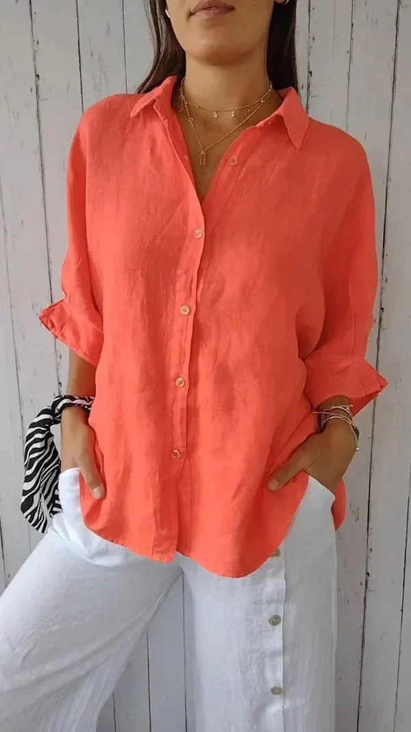 Mimi | Semplice Lino Button Camicia