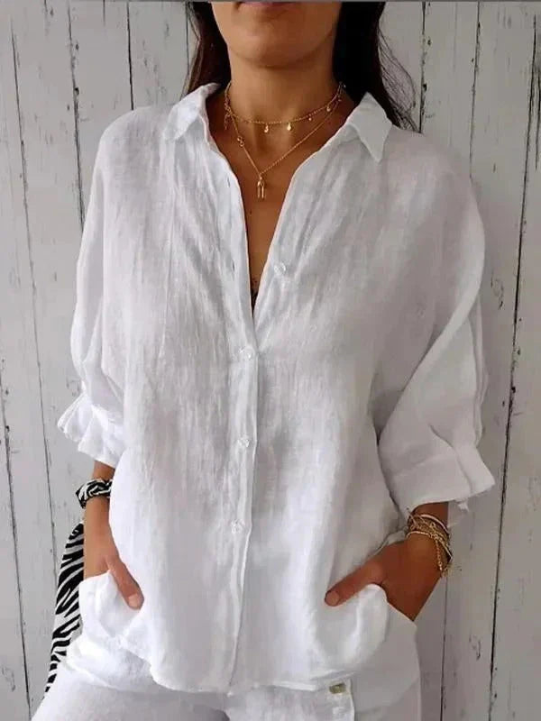 Mimi | Semplice Lino Button Camicia