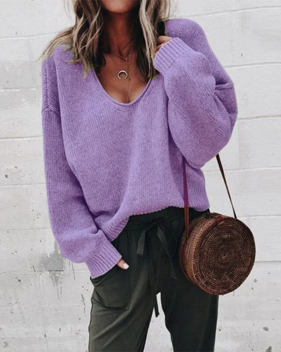 Cassidy | Morbido Scollo a V Maglia Jumper
