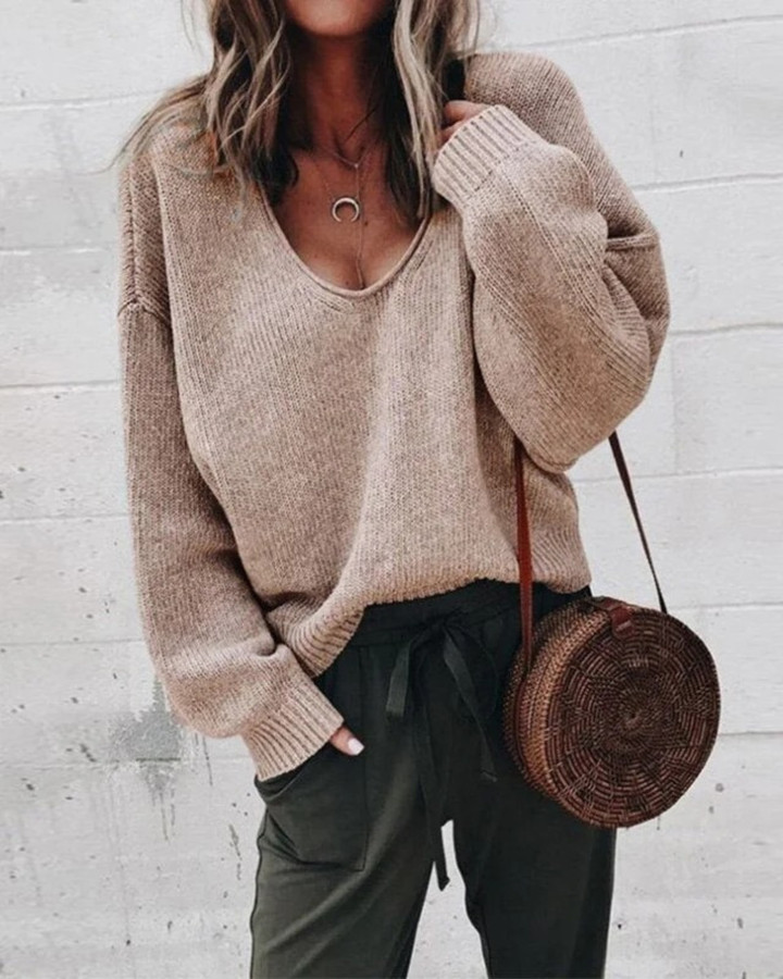 Cassidy | Morbido Scollo a V Maglia Jumper