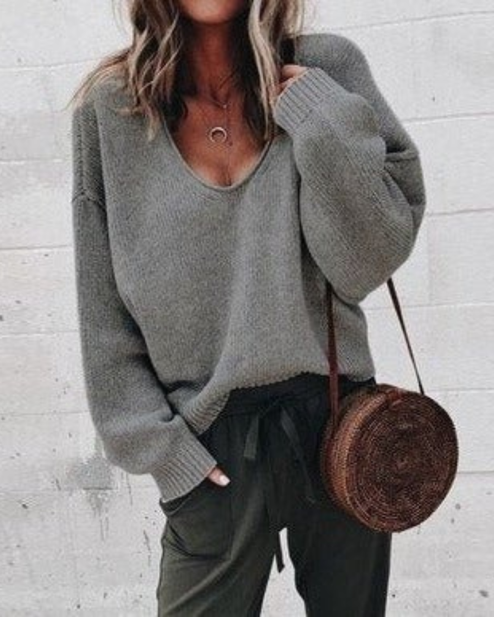 Cassidy | Morbido Scollo a V Maglia Jumper