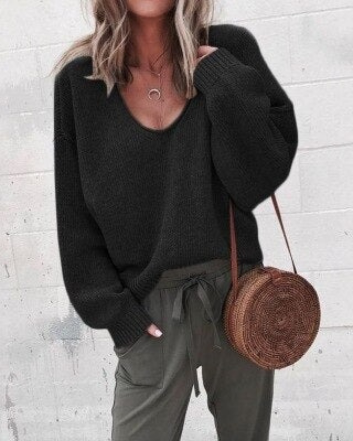 Cassidy | Morbido Scollo a V Maglia Jumper