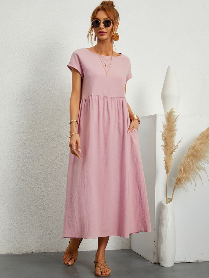 Freya | Leggero Midi Abito with Pockets and Corto Sleeves