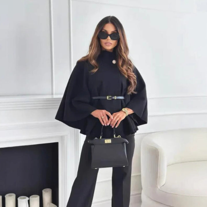 Hattie | High Neck Cape Cappotto