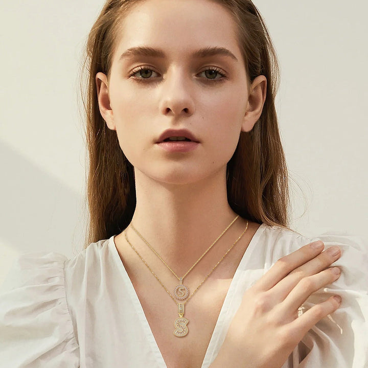 Set di Collane con Initiale in Moissanite