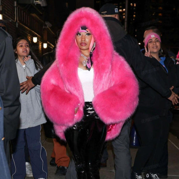 Stella | Hooded Faux Fur Cappotto