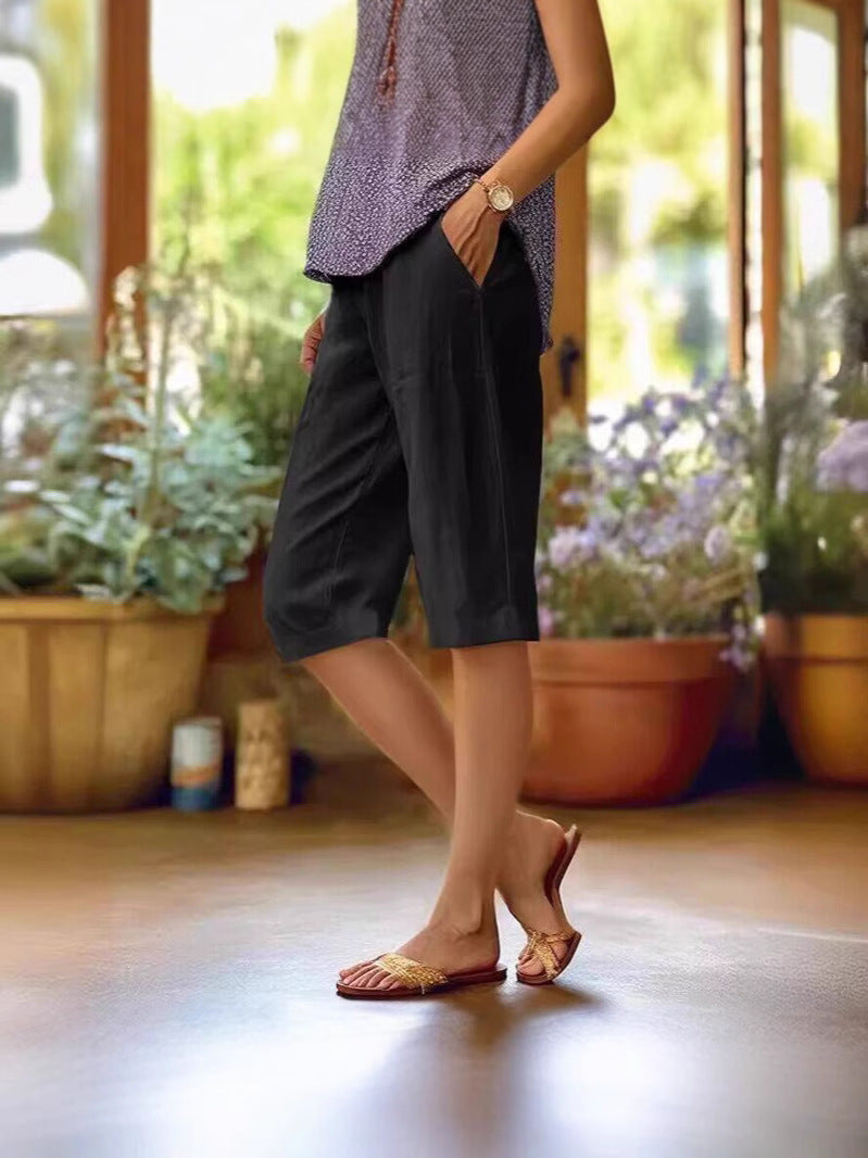 Eve | Leggero Knee Length Lino Shorts