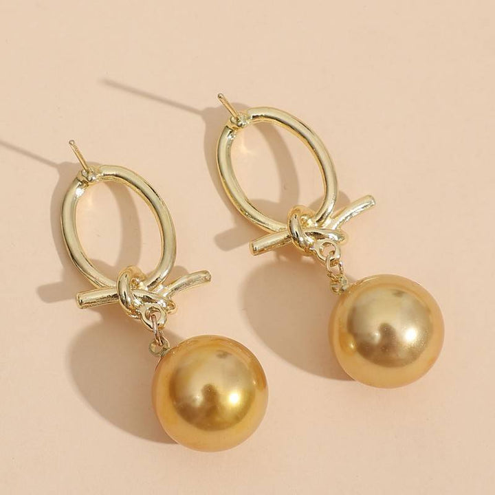 Golden Pearl Hoop Orecchini