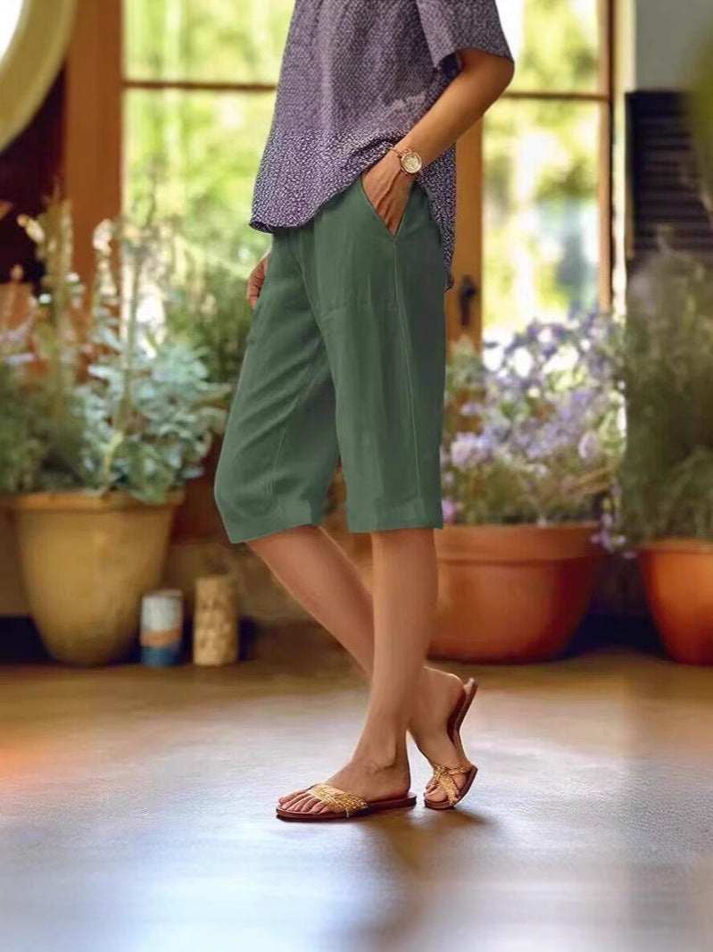 Eve | Leggero Knee Length Lino Shorts
