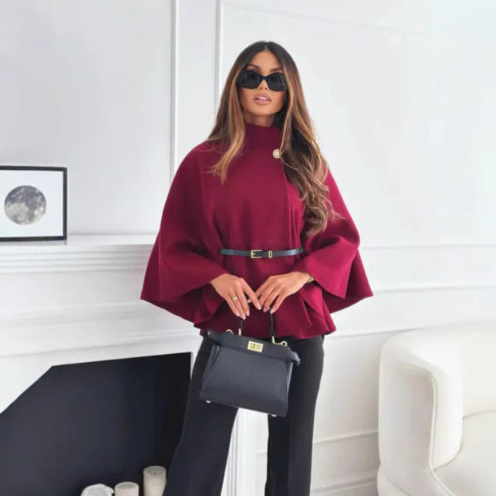 Hattie | High Neck Cape Cappotto