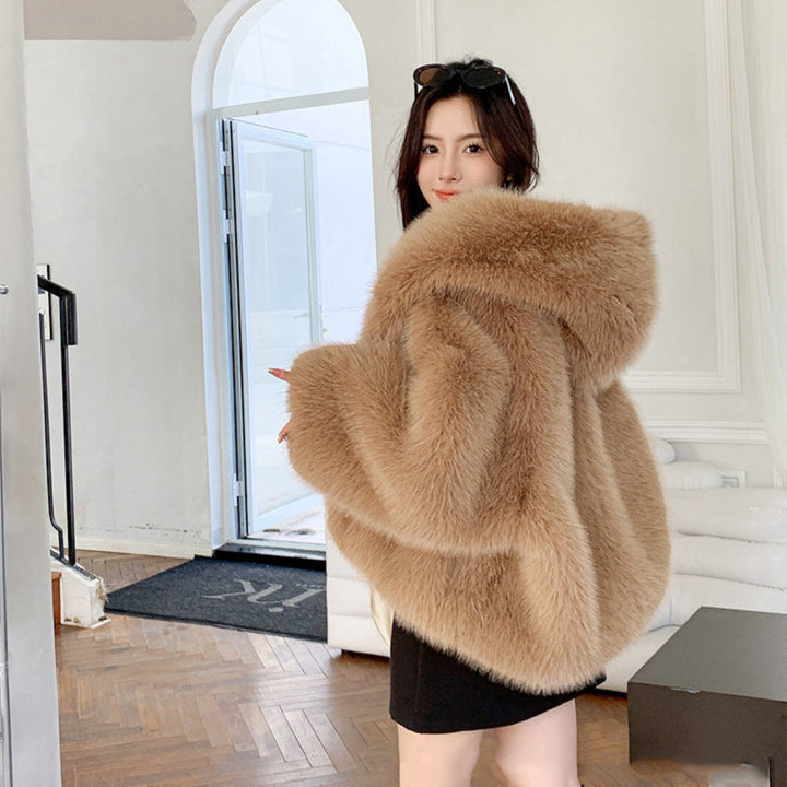 Stella | Hooded Faux Fur Cappotto