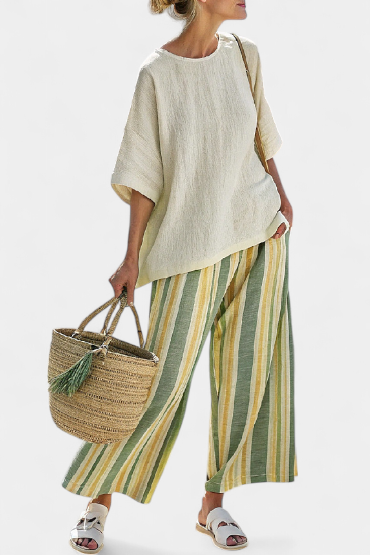 Ellowyn | Completo a Righe in Lino