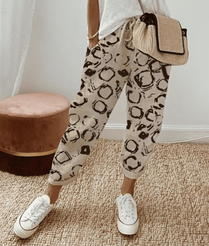 Hollie | Flattering Stampato Comfort Waistband Pantaloni