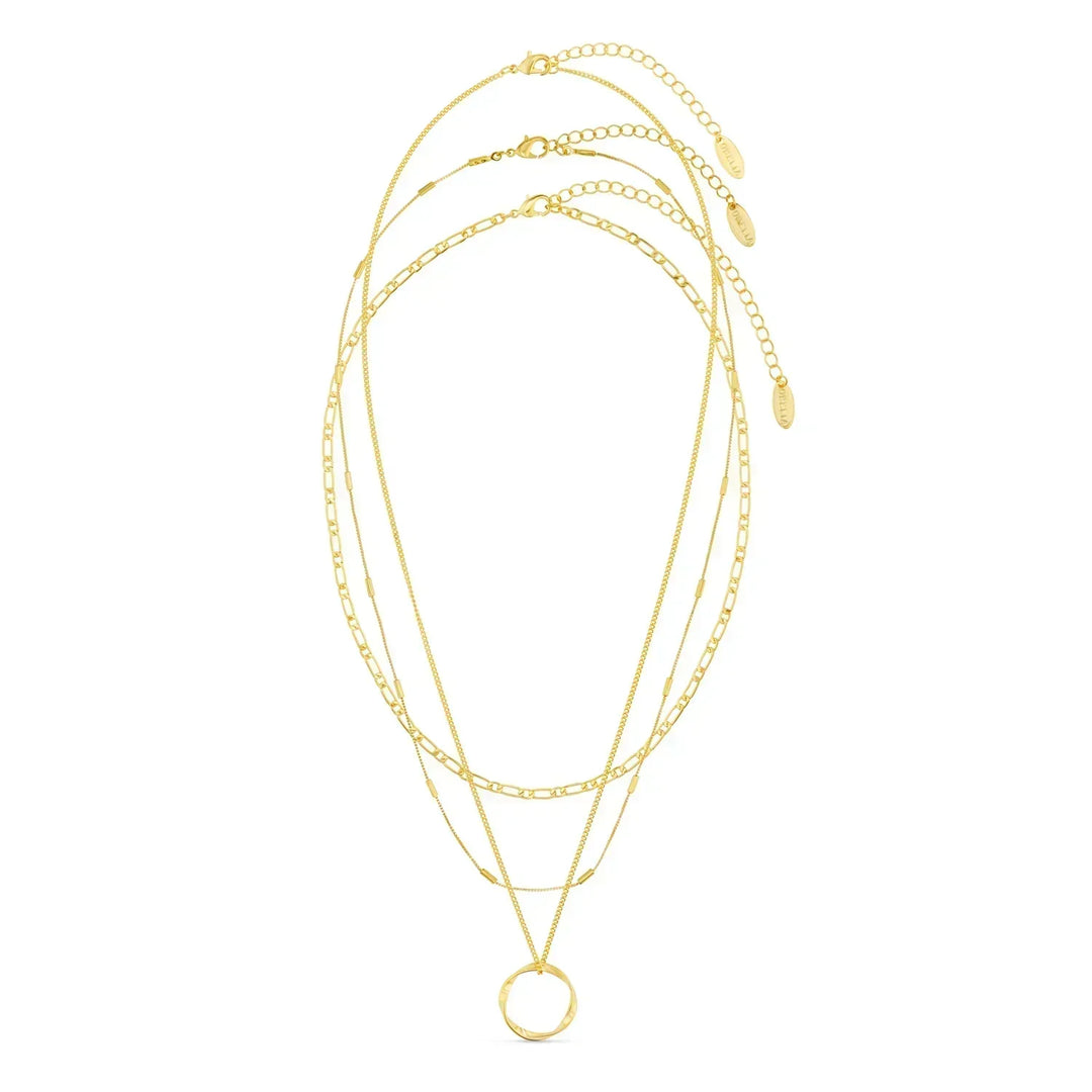 Collana a Cerceau Ouvert a Trois Rangées in Oro
