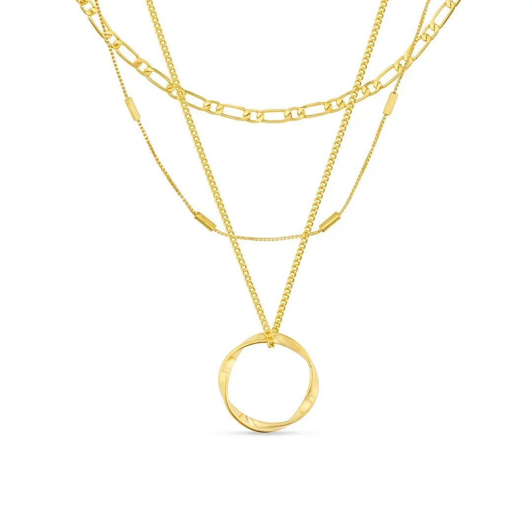 Collana a Cerceau Ouvert a Trois Rangées in Oro