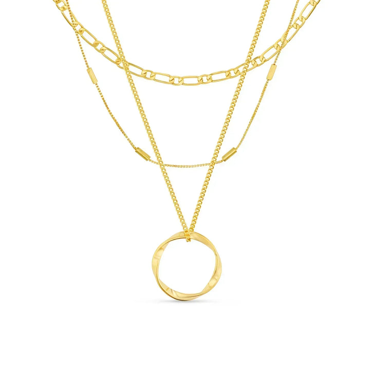Collana a Cerceau Ouvert a Trois Rangées in Oro