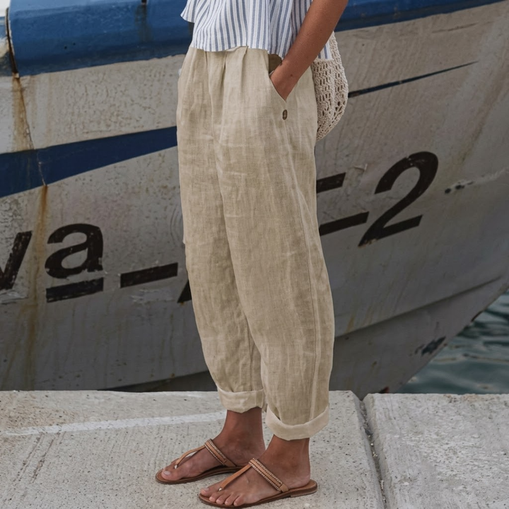 Haley | Elegante Vintage Floreale Stampa Pantaloni
