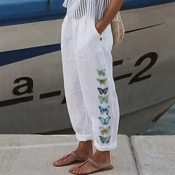 Darcy | Elegante Vintage Floreale Stampa Pantaloni