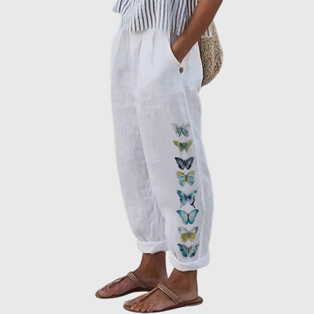 Darcy | Elegante Vintage Floreale Stampa Pantaloni