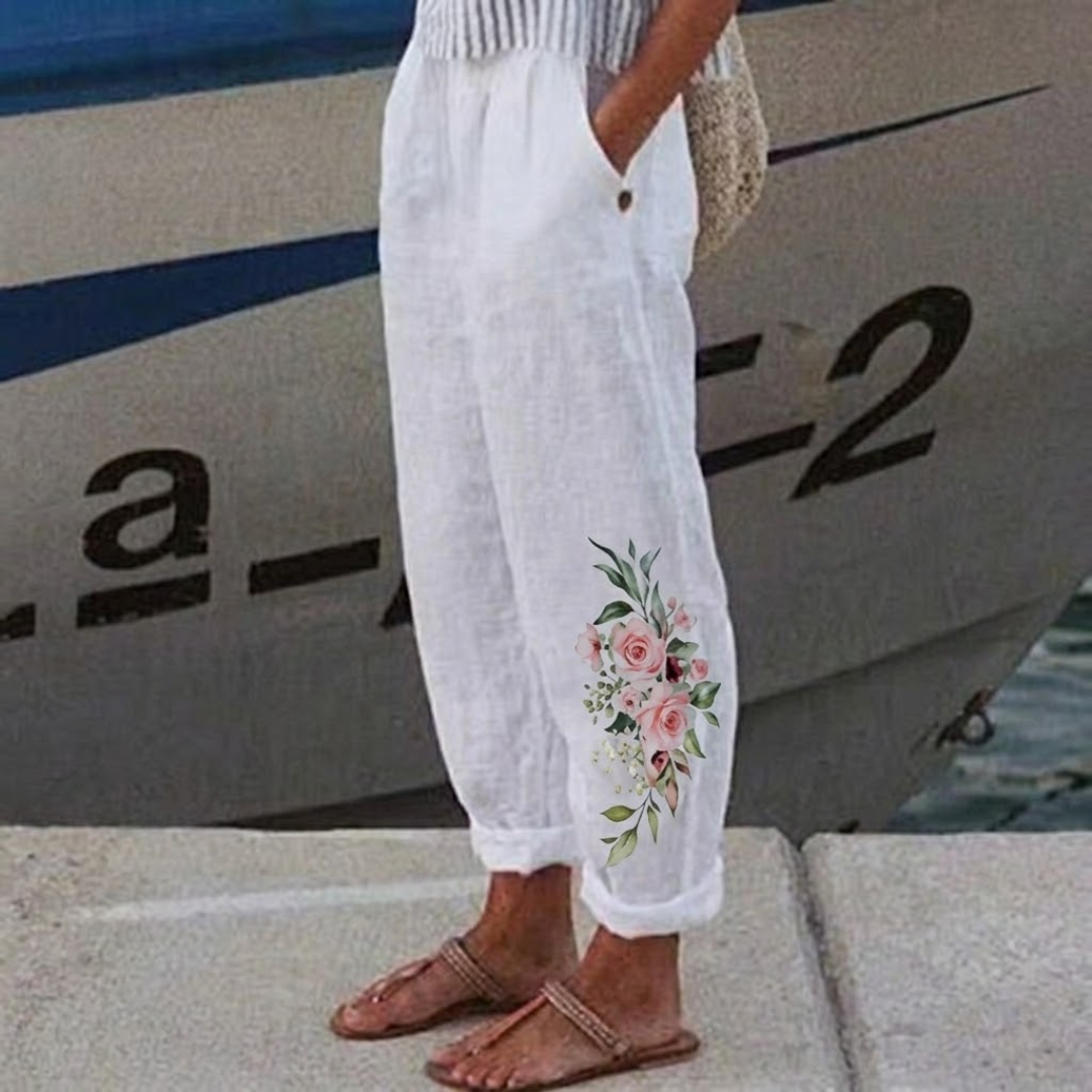 Jodie | Elegante Vintage Floreale Stampa Pantaloni