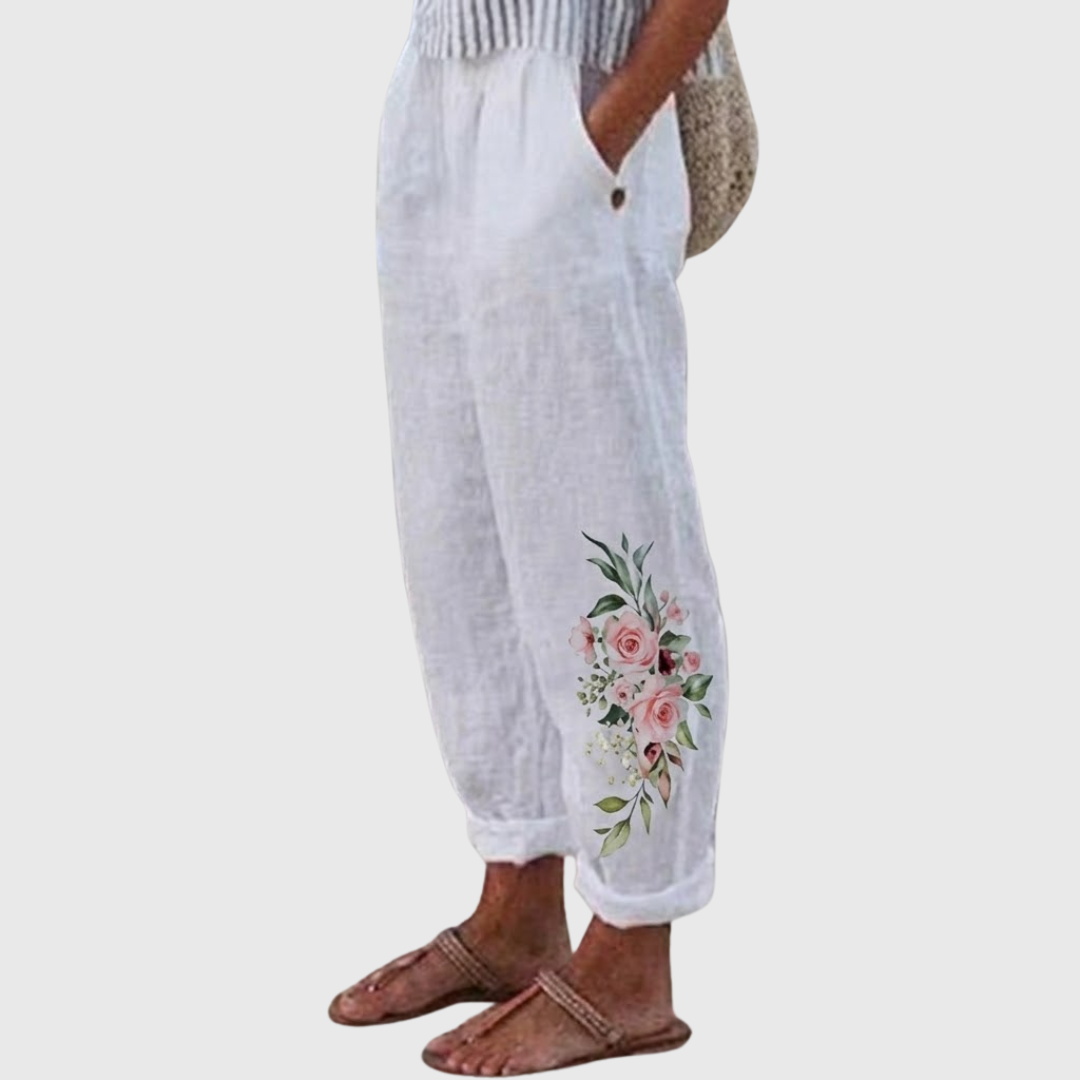 Jodie | Elegante Vintage Floreale Stampa Pantaloni