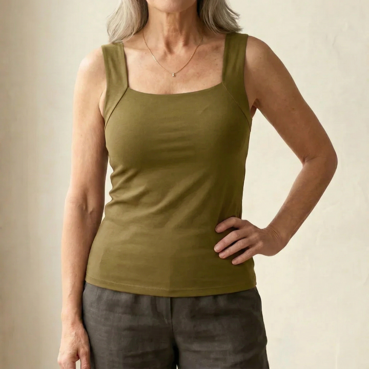 Eleanor | Canotta Verde con Reggiseno Integrato