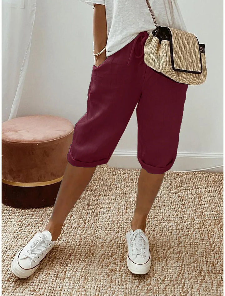 Wren | Lino Blend Sash-Tie Shorts